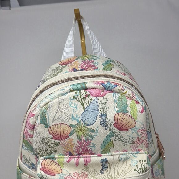 Disney Loungefly Ariel Under the Sea Mini Backpack Seashell Floral Pastel main image 7